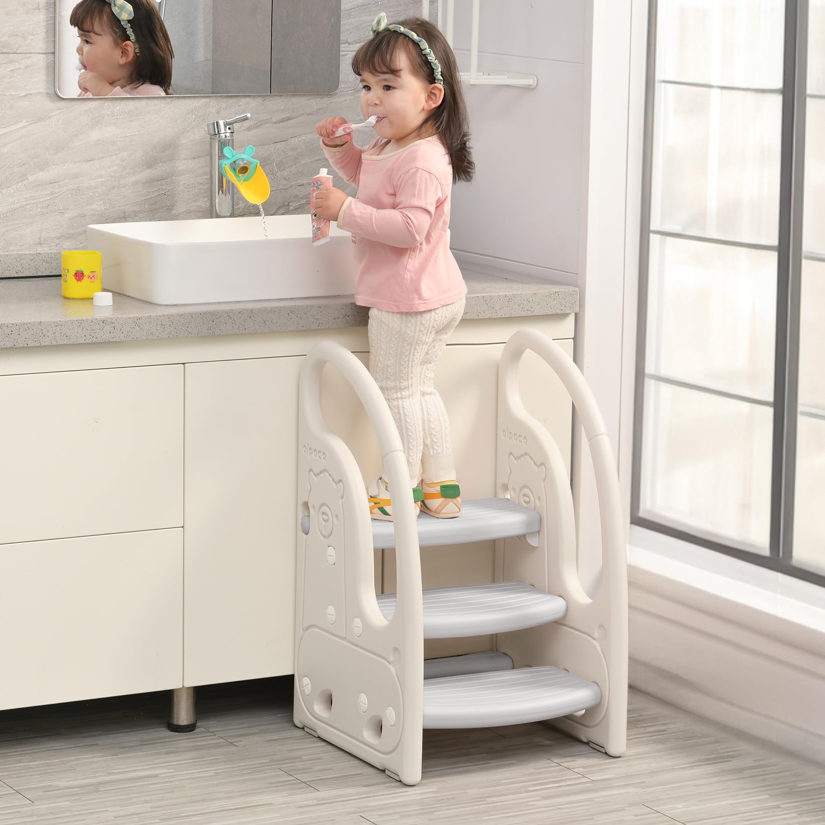 Toddler 3 Step Stool Onasti Kids Standing Tower for Toddlers Plastic Learning Helper Stool for