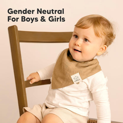 8-Pack Muslin Baby Bibs for Boys, Girls - Muslin Bandana Drool Bibs for Baby Girl & Boy, Drooling