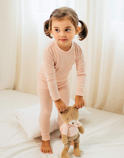 VAENAIT 6M-12Y Toddler Kids Girls Boys Soft Comfy Modal Tencel Solid Raglan Sleepwear Pajamas Pjs