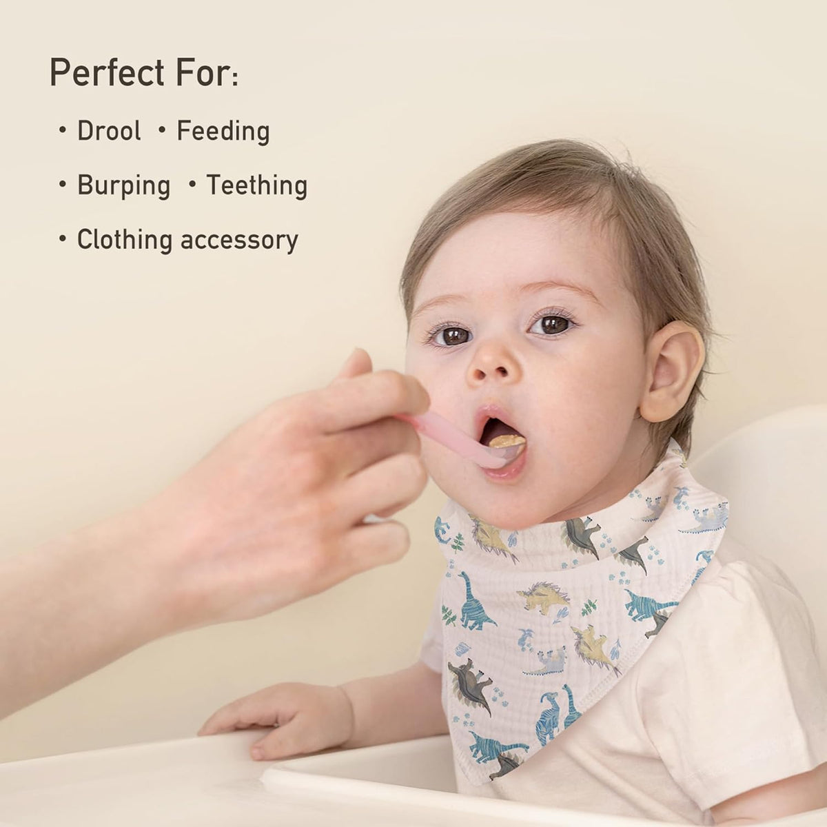 Muslin Baby Bibs 8 Pack, Baby Bandana Drool Bib for Drooling and Teething, Cotton Soft Absorbent