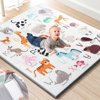 Premium Foam Baby Play Mat 50" x 50" – Removable & Machine Washable Cover, Extra Thick Padding