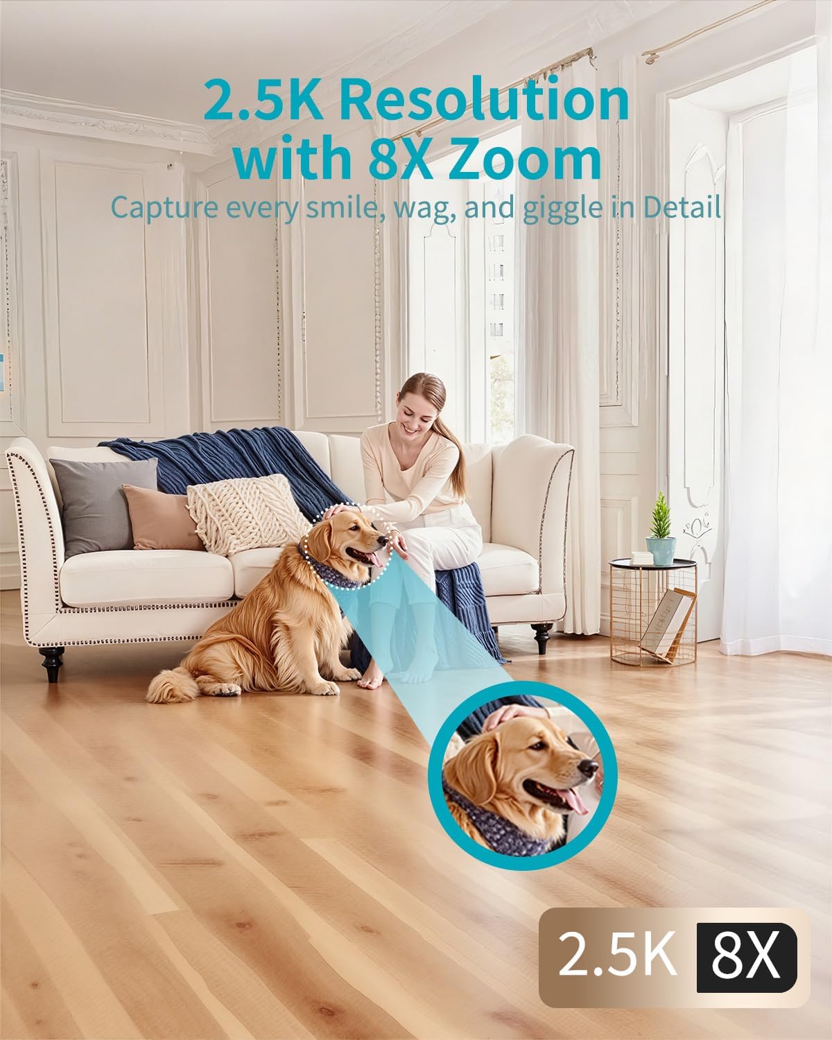 VIMTAG 2.5K Indoor Cameras for Home Security 2-Pack – Pet, Dog, Cat & Baby Monitor with Phone App