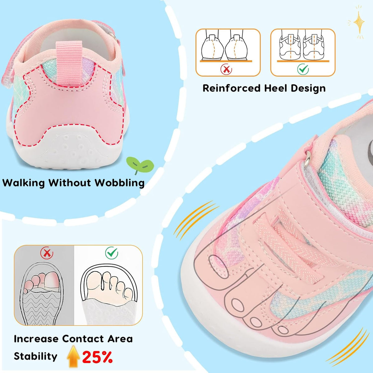 Scurtain Baby Shoes Boy Girl First Walking Shoe Infant Crib Breathable Sneakers Lightweight