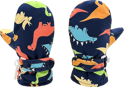 Toddler Gloves Kids Mittens Winter Warm Lined Fleece Gloves Waterproof Snow Baby Mitten for Boys