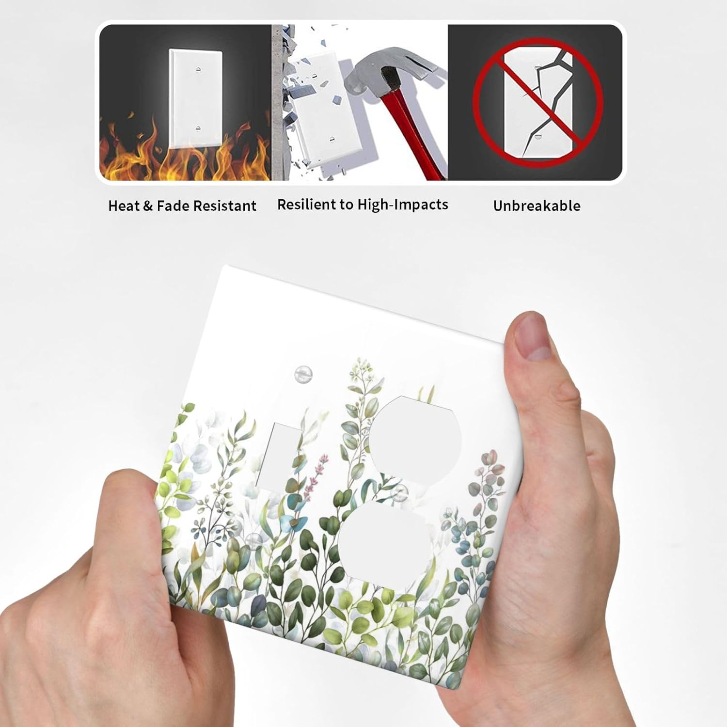 Green Eucalyptus Leaf Plant Herbs Springnature Wallplates 1 Toggle 1 Duplex Switch Plate Electrical