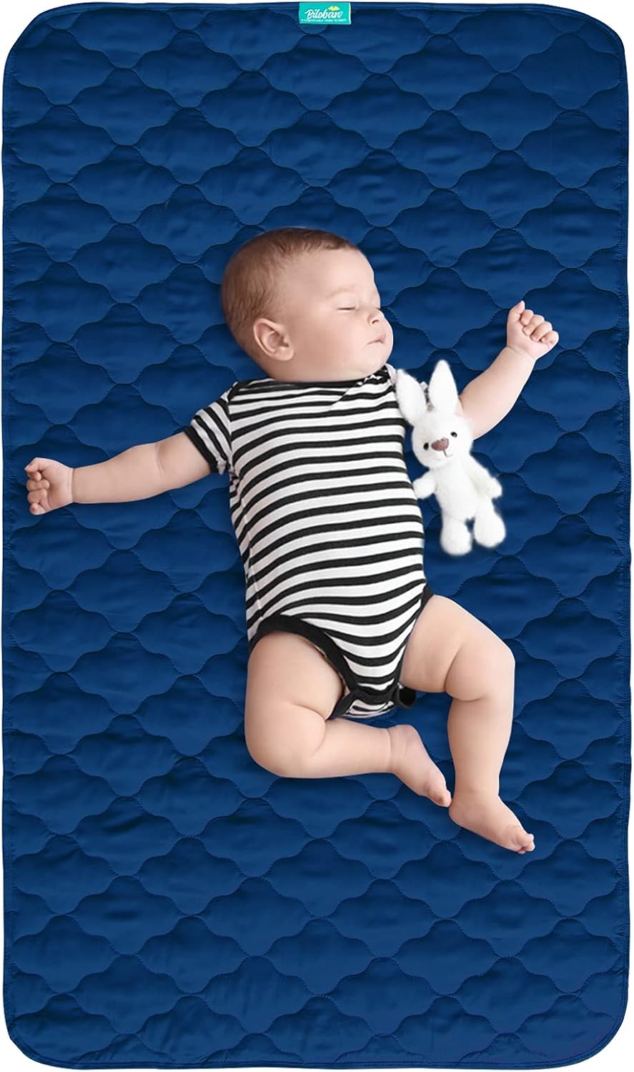 Waterproof Crib Mattress Protector Pad Cover 28" x 52", Anti Slip & Absorbent Waterproof Bed Pads