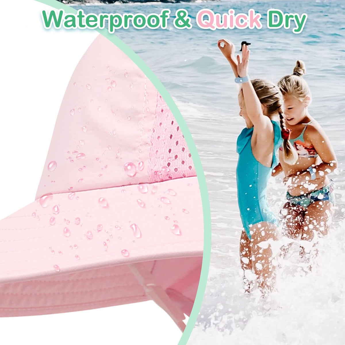 XIAOHAWANG Girls Sun Hat Baby Beach Hats Boys UPF 50+ Kids Summer Protection Cap Toddler Breathable