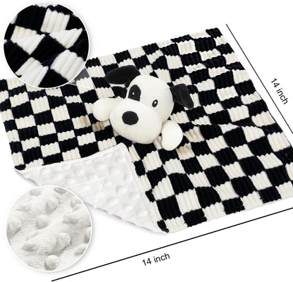 Baby Security Blanket for Boys Girls, High Contrast Super Soft 3D Checkerboard Gingham with Minky