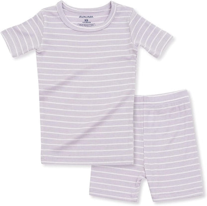 AVAUMA Stripe Pattern Baby Boys Girls Pajama Set Kids Toddler Snug fit Ribbed Sleepwear pjs for