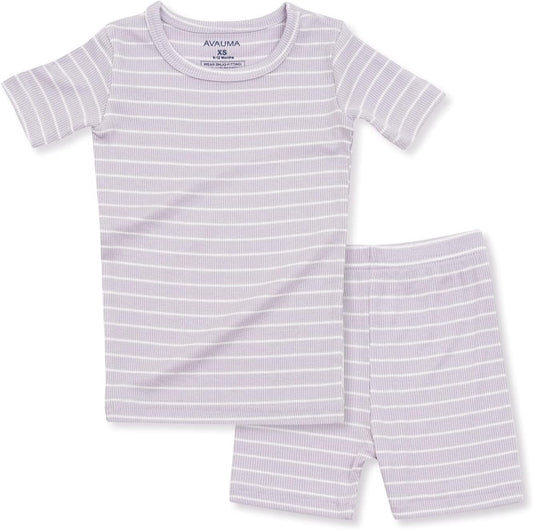AVAUMA Stripe Pattern Baby Boys Girls Pajama Set Kids Toddler Snug fit Ribbed Sleepwear pjs for