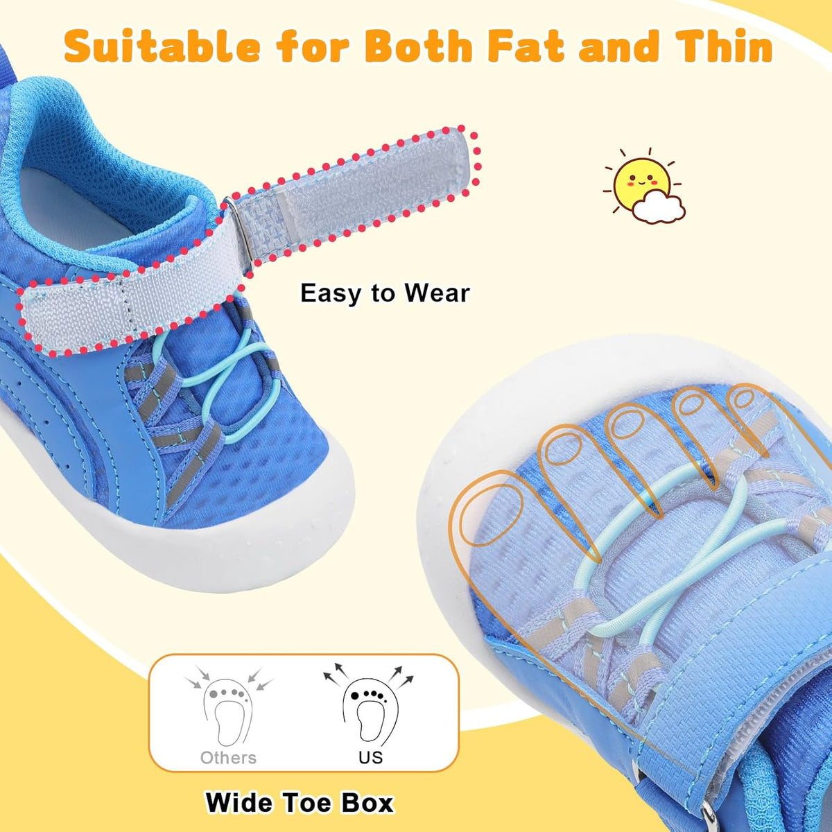 FEETCITY Wide Baby Shoes Boys Girls Baby Barefoot Shoes Breathable Infant Walking Shoe Crib Sock
