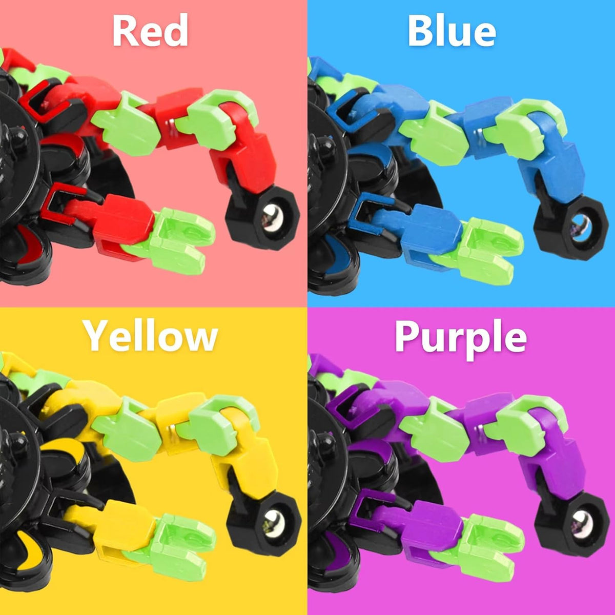 Fidget Spinners, DIY Transformable Chain Robot Finger Spinner, Glow in The Dark Deformable Creative
