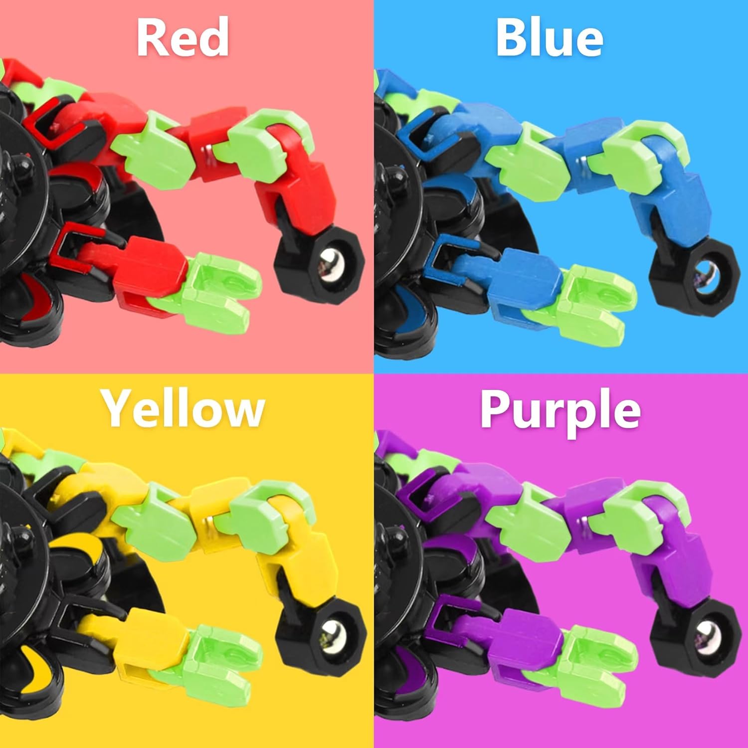 Fidget Spinners, DIY Transformable Chain Robot Finger Spinner, Glow in The Dark Deformable Creative