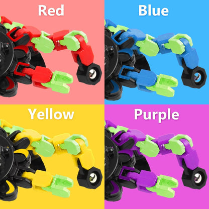 Fidget Spinners, DIY Transformable Chain Robot Finger Spinner, Glow in The Dark Deformable Creative