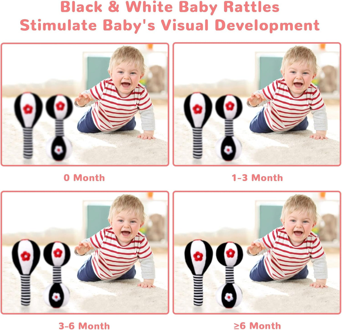 XIXILAND Baby Rattles 0-6 Months Newborn Toys Infant Toys 0-6 Months Rattles for Babies 0-6 Months