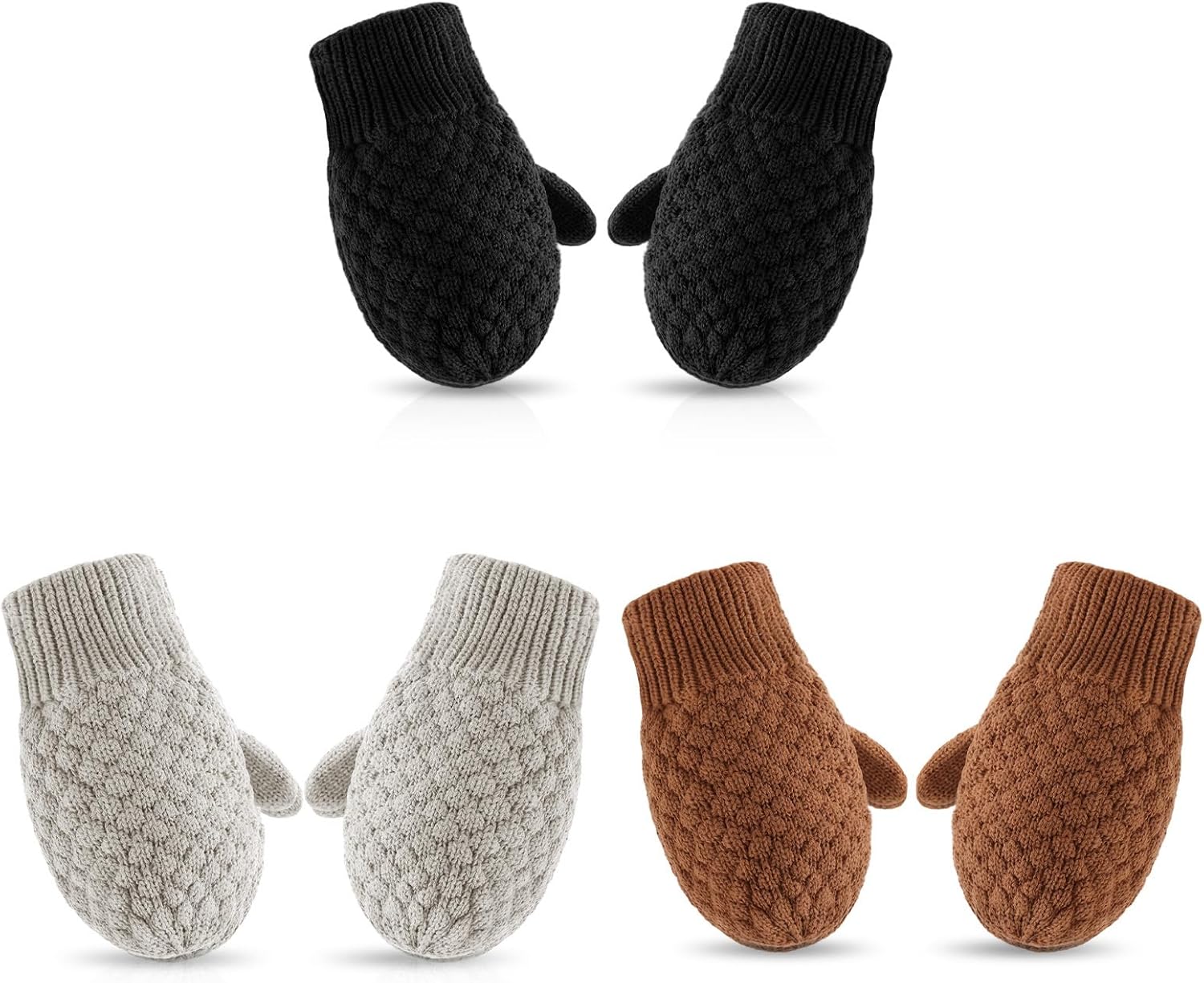Baby Knit Mittens Toddler Boys Girls Gloves Winter Infant Newborn No Scratch Mitten 0-3 Years