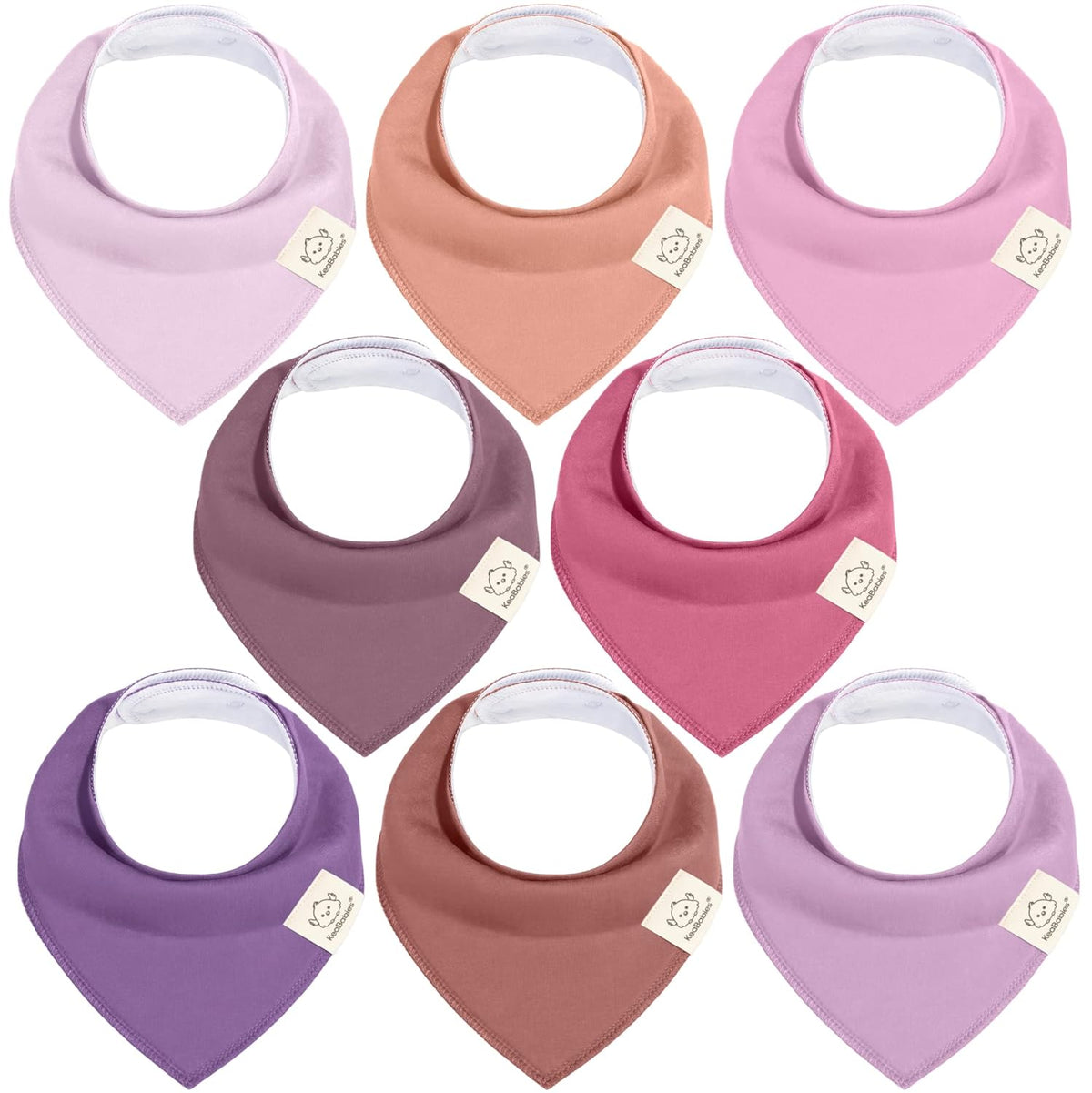 8-Pack Organic Baby Bandana Bibs for Girls - Super Absorbent Triangle Baby Bibs for Drooling and