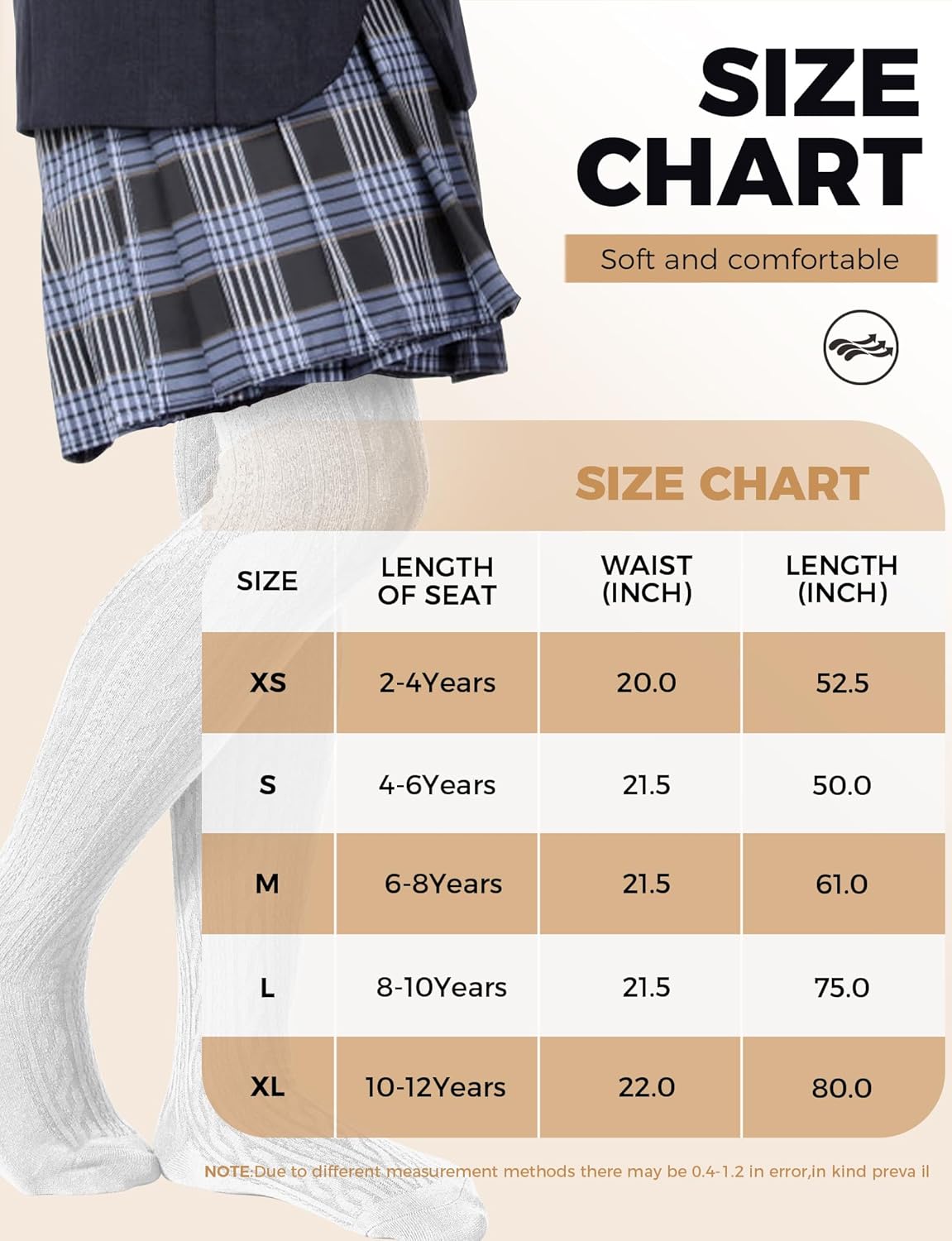 Baby Girls Tights Cable Knit Toddler Leggings Winter Solid Cotton Tights School Stockings 2 Pack