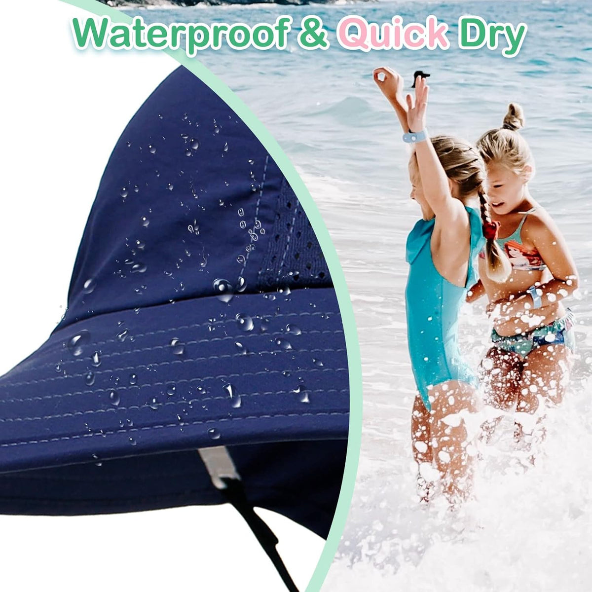 XIAOHAWANG Girls Sun Hat Baby Beach Hats Boys UPF 50+ Kids Summer Protection Cap Toddler Breathable