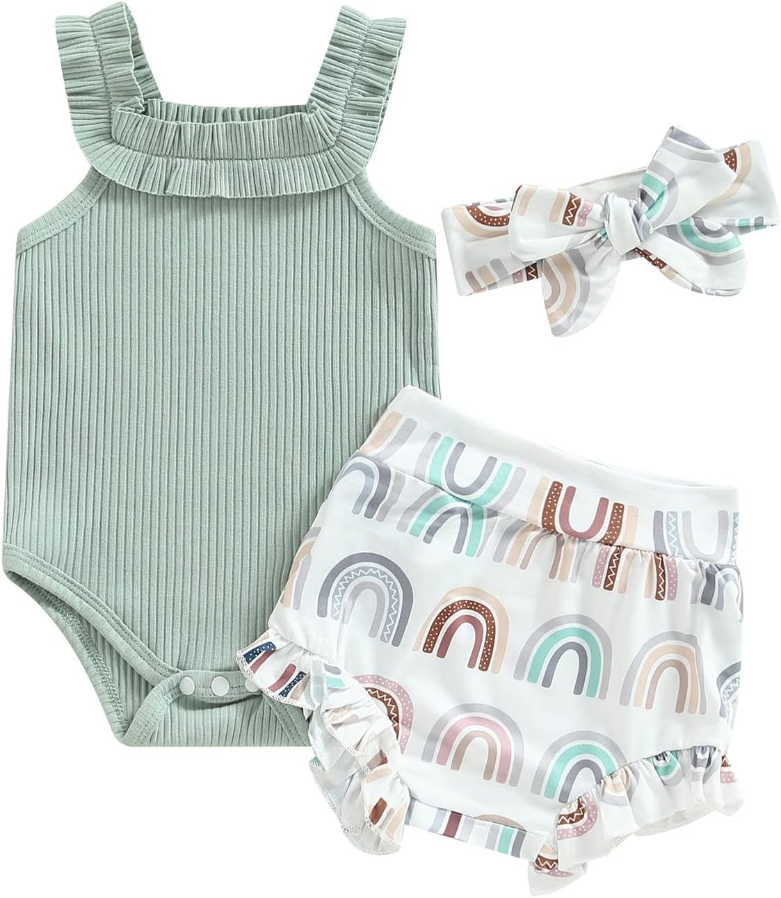 fhutpw Baby Girl Clothes Summer Cute Outfits 3 6 12 18 Months Spaghetti Strap Romper & Floarl