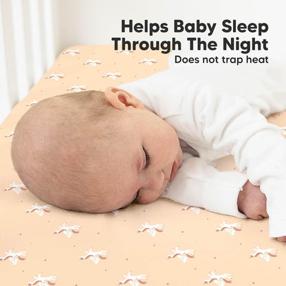 KeaBabies 2-Pack Organic Crib Sheets for Boys, Girls - 52x28 Fitted Crib Mattress Sheet Neutral