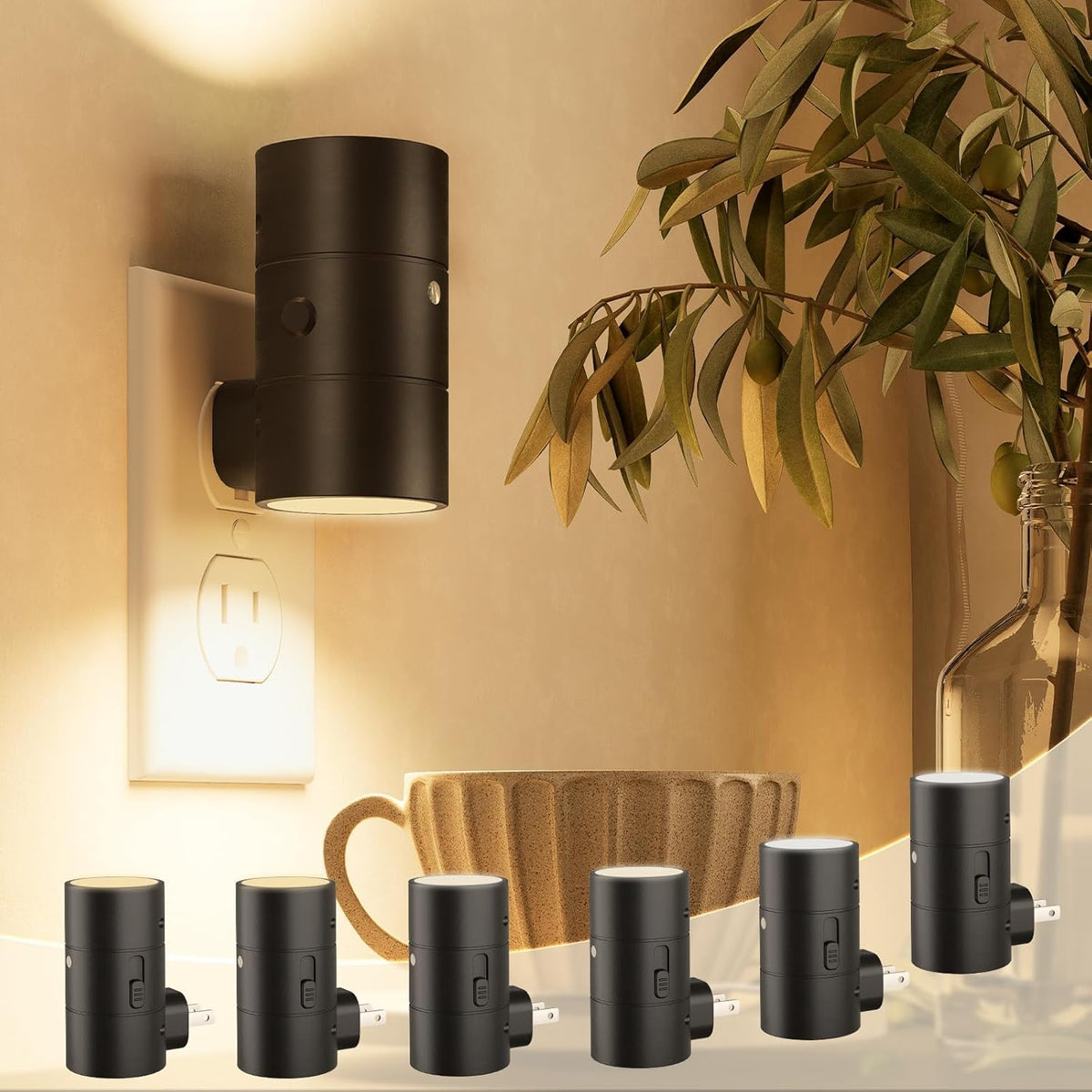NIORSUN Dimmable Night Light,LED Night Lights Plug Into Wall 0-100LM with 3 Light Modes,Ultra-Slim