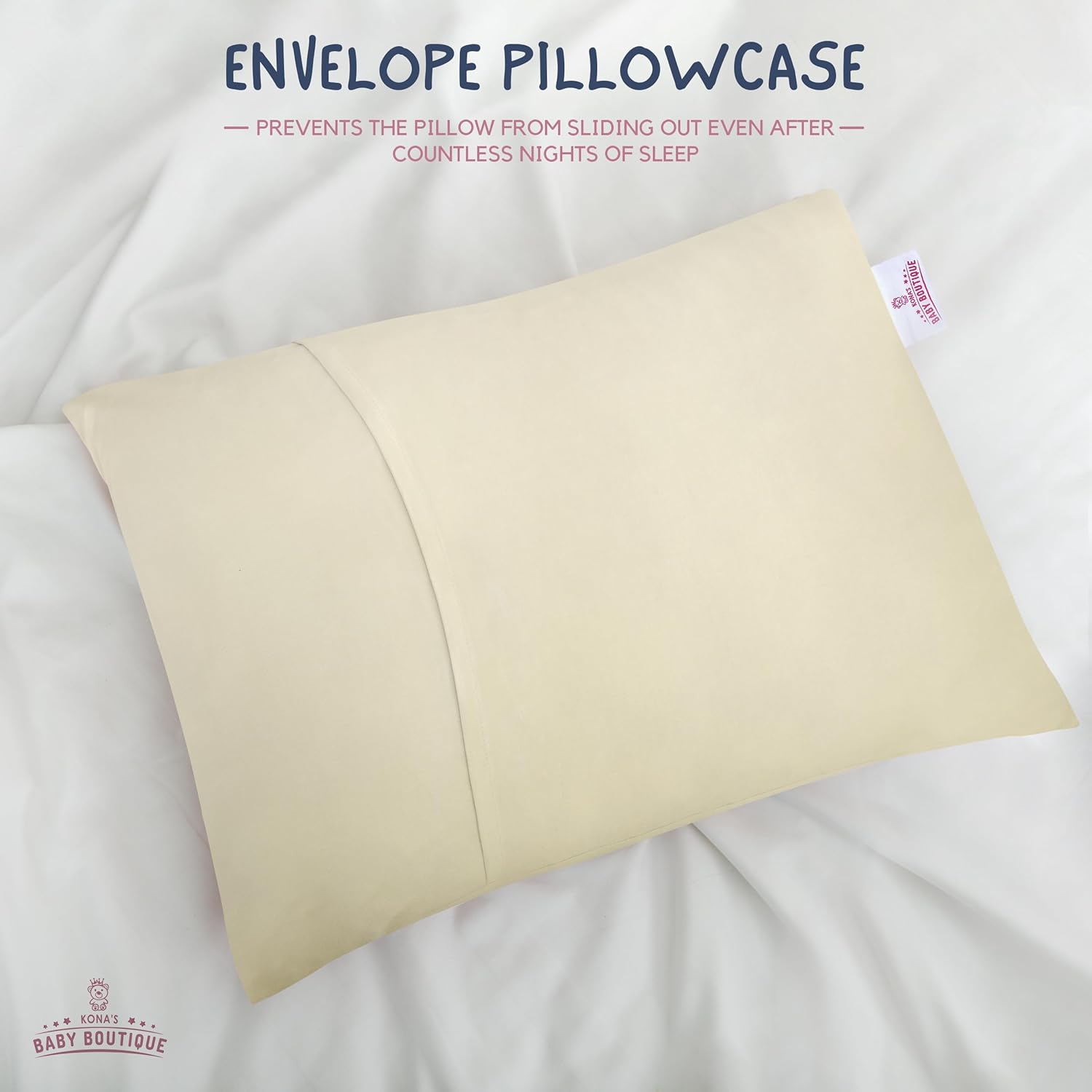 Creamy Yellow - Kona's Perfect Toddler Pillow with Softest Toddler Pillowcase - 13 x 18 inch