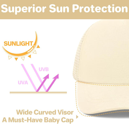 qikqik Baby Baseball Cap Toddler Baseball Hat with Mesh Infant Sun Hat UPF 50+ Baby Ball Cap