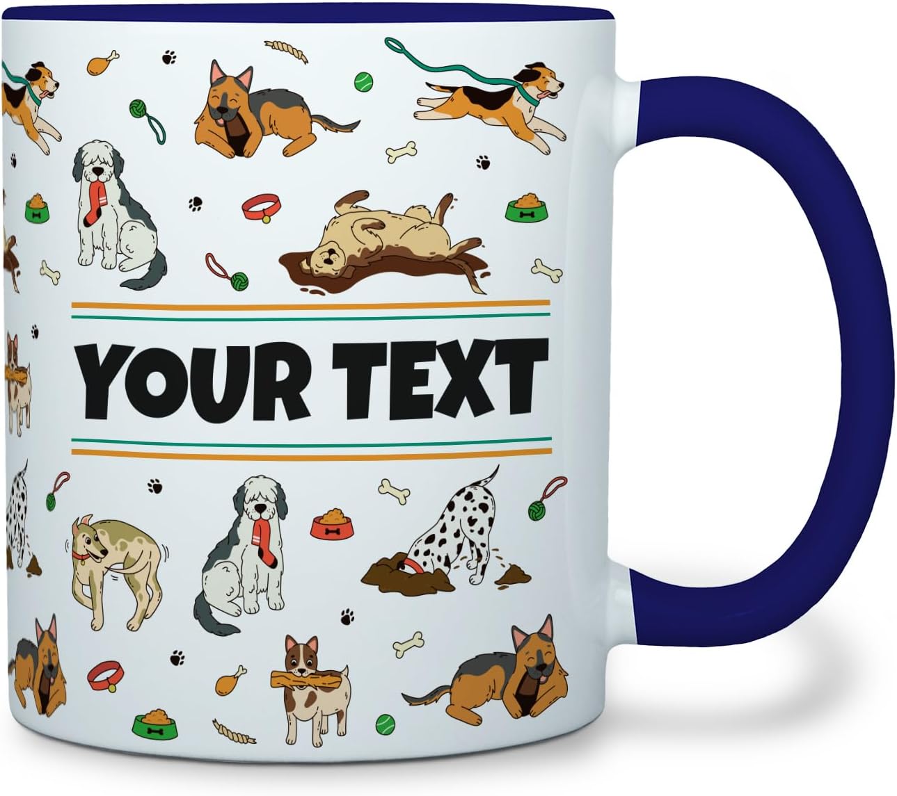 Personalized Mug for Kids - Dogs - Custom Name/Text, Ceramic Hot Chocolate/Cocoa/Coffee Cup for