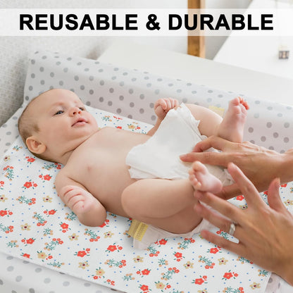 Baby Diaper Changing Pad, 19.7"x25.6" Waterproof Changing Pad Liners with 100% Muslin Cotton Front