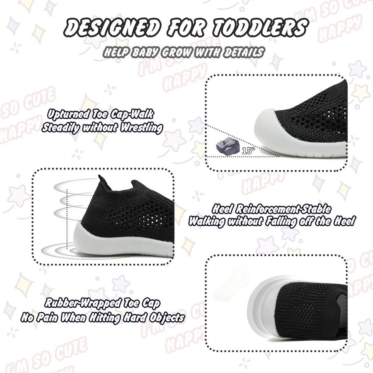 Charrost Toddler Baby Girl Boy First Walking Shoes Checkered Sneakers Sizes 3/4/5/6/7/8T. Soft