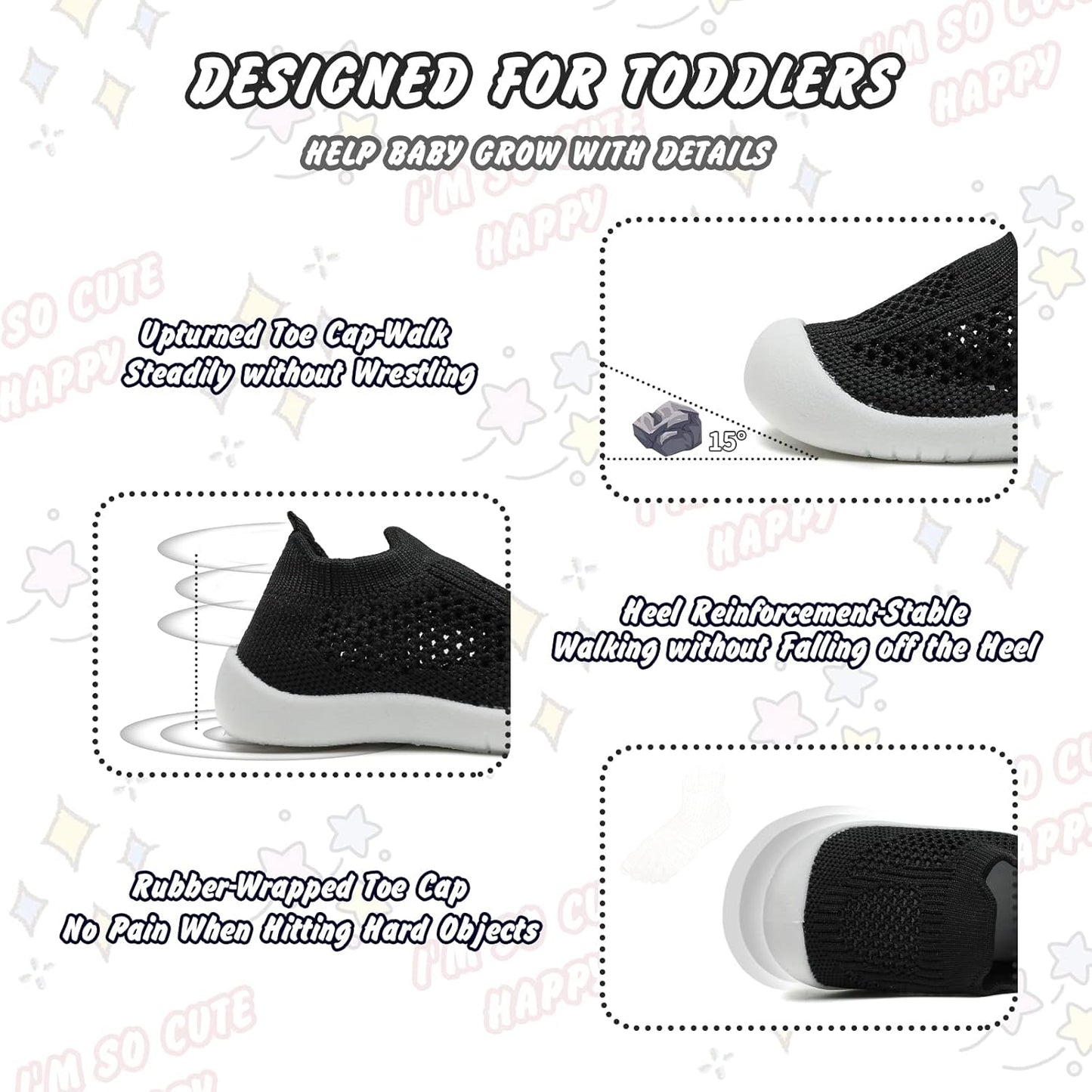 Charrost Toddler Baby Girl Boy First Walking Shoes Checkered Sneakers Sizes 3/4/5/6/7/8T. Soft