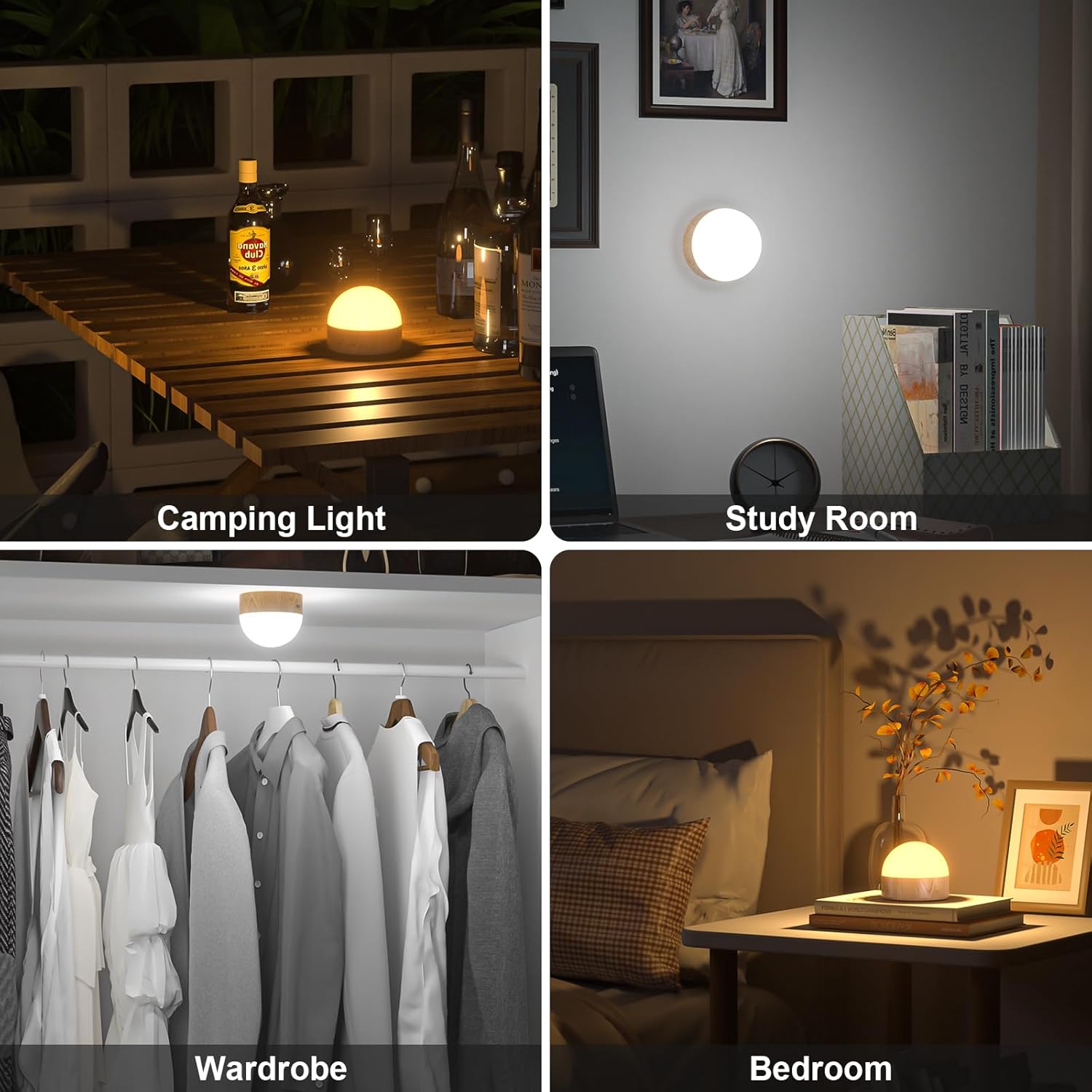 Kintion Night Light, Dimmable 8 Color Portable LED Night Light, 1800mAh Rechargeable Nursery Light