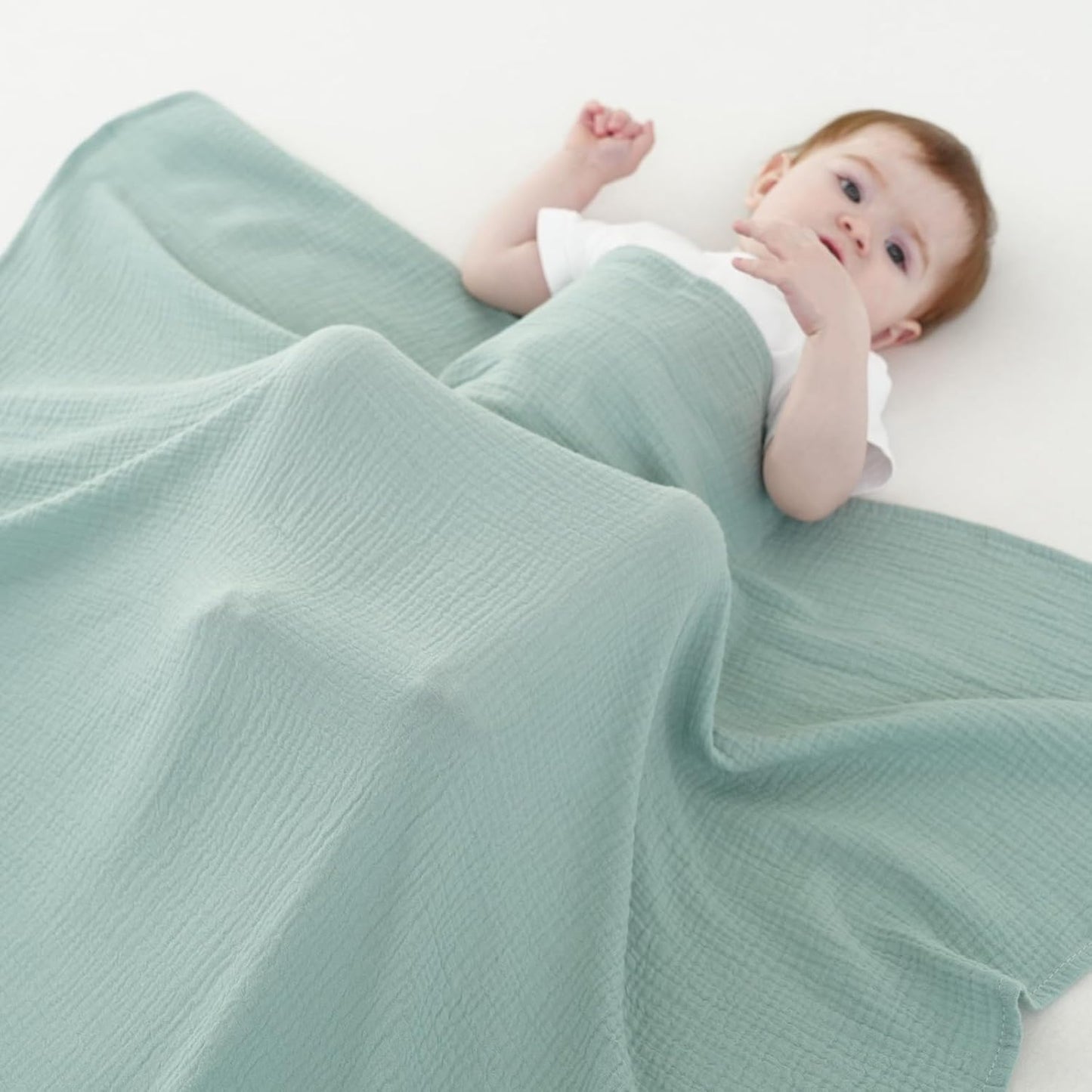 Muslin Swaddle Blankets for Newborns, 2 Pack 100% Cotton Receiving Blankets, Soft and Breathable