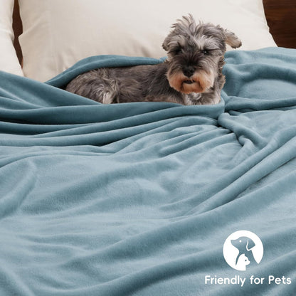 PHF Ultra Soft Fleece Blanket Queen Size, No Shed No Pilling Luxury Plush Cozy 300GSM Lightweight