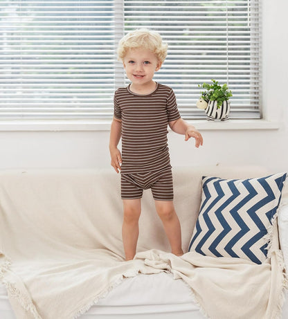 AVAUMA Stripe Pattern Baby Boys Girls Pajama Set Kids Toddler Snug fit Ribbed Sleepwear pjs for