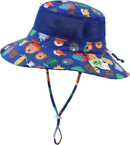 Home Prefer UPF50+ Wide Brim Sun Hat Boys Girls Sun Protection Hat Zoo Beach Swim Safari Bucket Hat