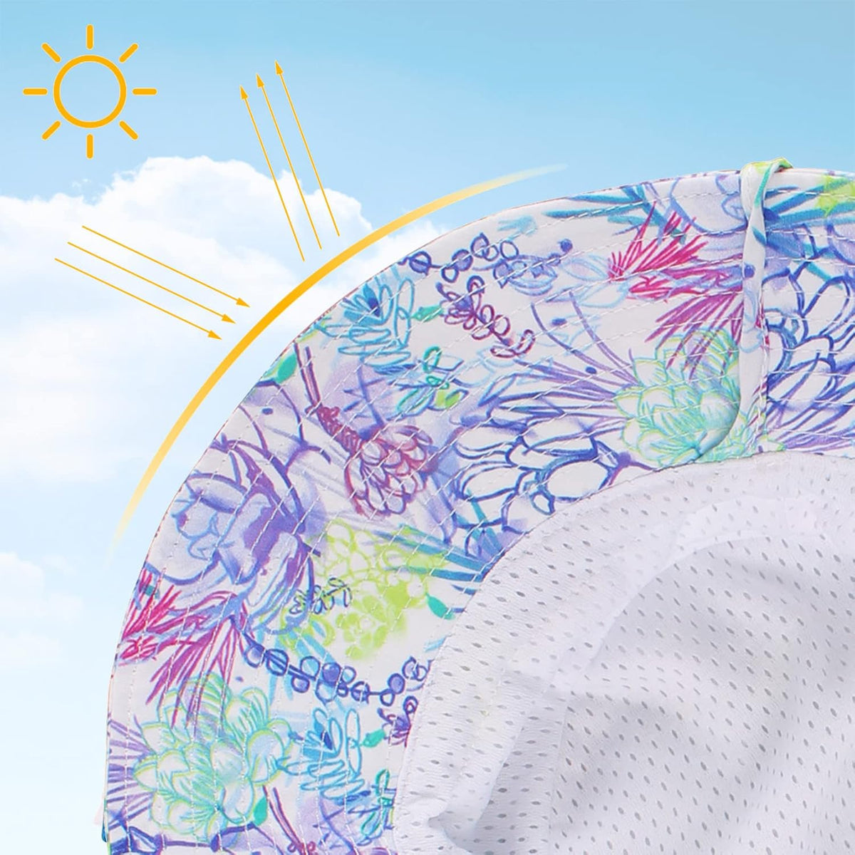 Peecabe Summer Baby Sun Hat for Boys Girls UPF 50+ Wide Brim Toddle Bucket Hat Adjustable Baby