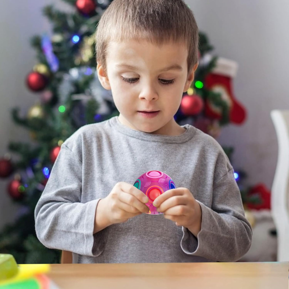 Vdealen Magic Rainbow Puzzle Ball, Fidget Ball Puzzle Brain Teaser Fidget Toy for Boys & Girls