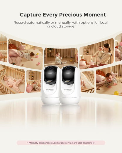 Momcozy BM04 Smart WiFi Baby Monitor with 2 Cameras, 5’’ 1080P Split Screen Video Baby Monitor with