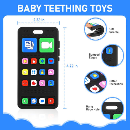 Teething Toy for Baby 3 6 12 18 Months, Realistic Remote Control and Mobile Phone Baby Teether Toy