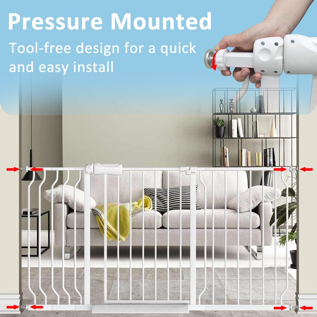 TSAYAWA Baby Gate Extra Wide Fits 71.5-85.8 inch Wide Opening - Dog Pet Gates for Doorways Stairs