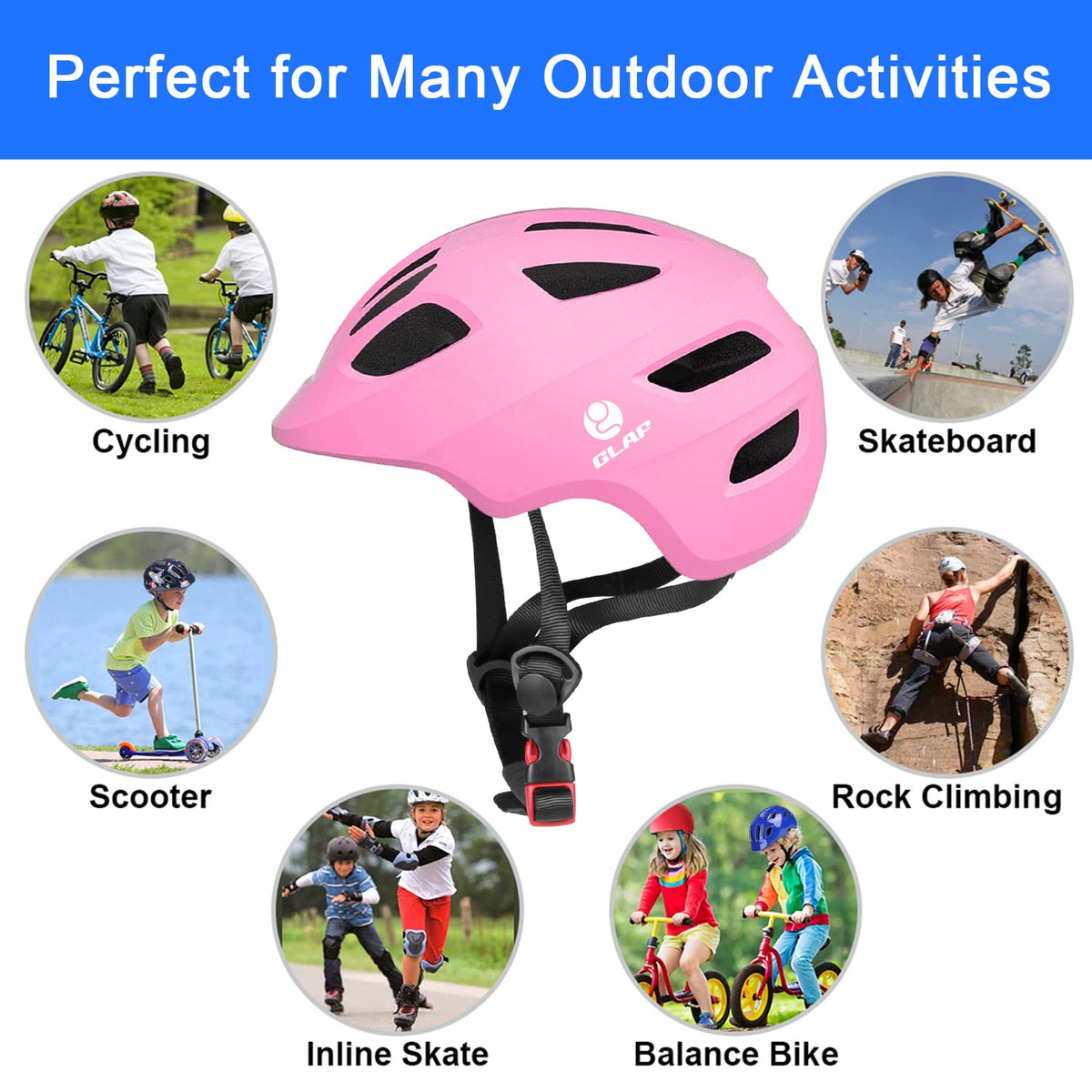 GLAF Baby Bike Helmet Toddler Helmets for 1 Year Old and up Infant Girls Boys Multi Sport