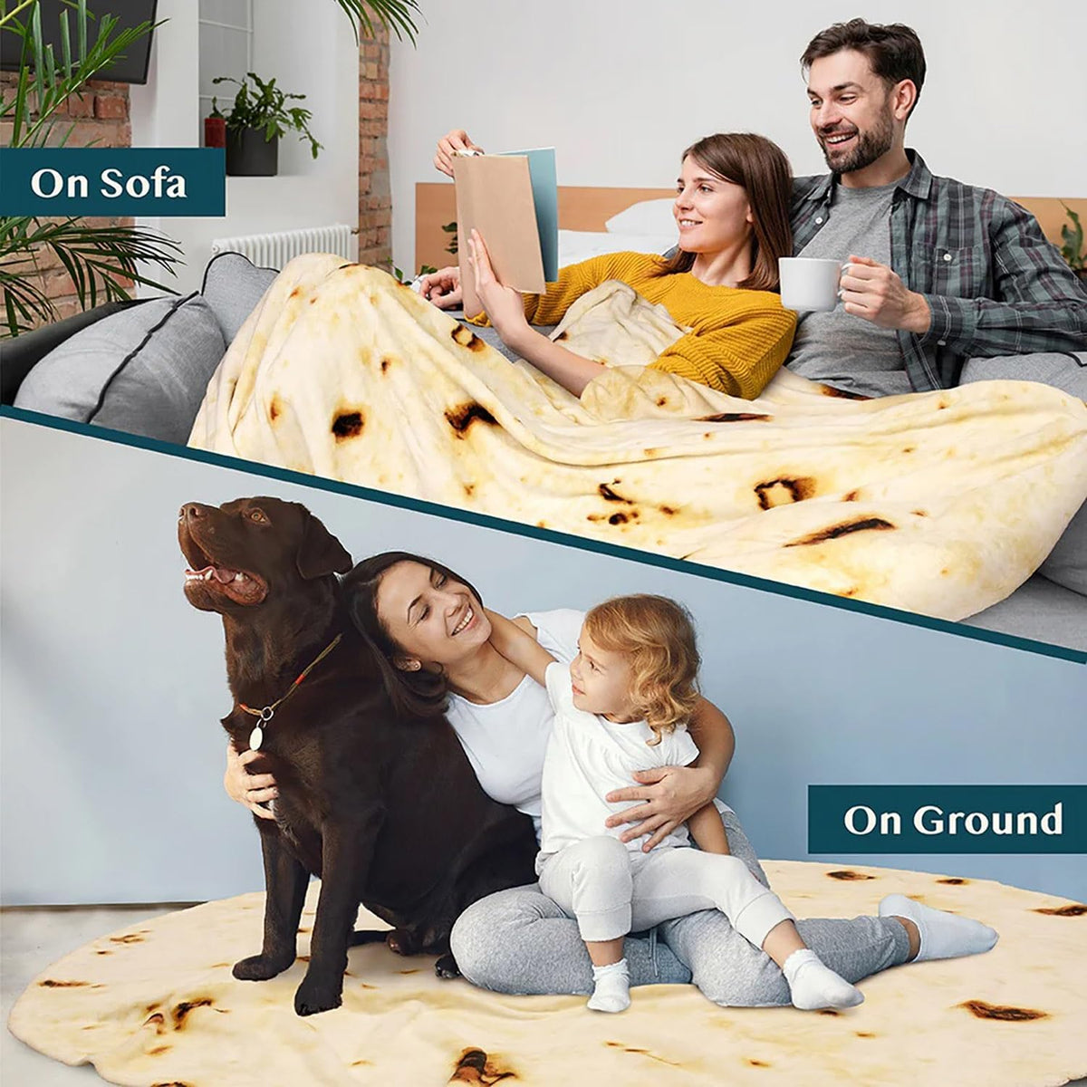 85in Burrito Tortilla Blanket White Elephant Gifts for Adults Useful Taco Throw Blankets Woemn Men