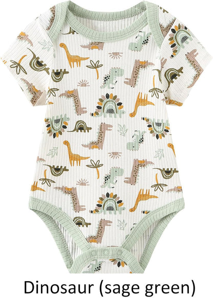 Baby Bodysuit and Pant Set Summer Ribbed Mix Match Infant Boy Girl Clothes Outfits
