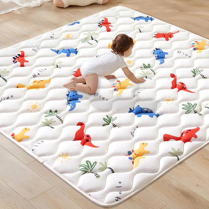 Odorless Premium Foam Baby Play Mat 47" x 47", Soft Microfiber Fabric Crawling Mat for Floor