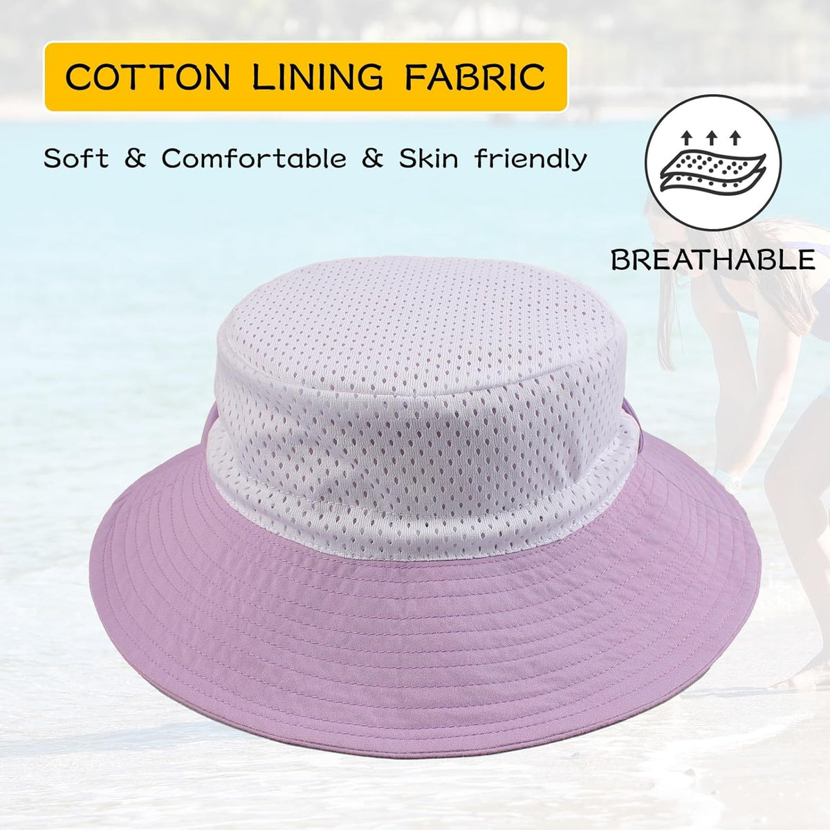 Peecabe Summer Baby Sun Hat for Boys Girls UPF 50+ Wide Brim Toddle Bucket Hat Adjustable Baby