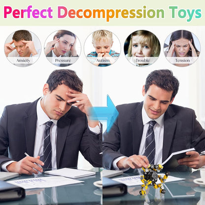 Transformable Fidget Spinners 4 Pcs for Kids and Adults Stress Relief Sensory Toys for Boys and