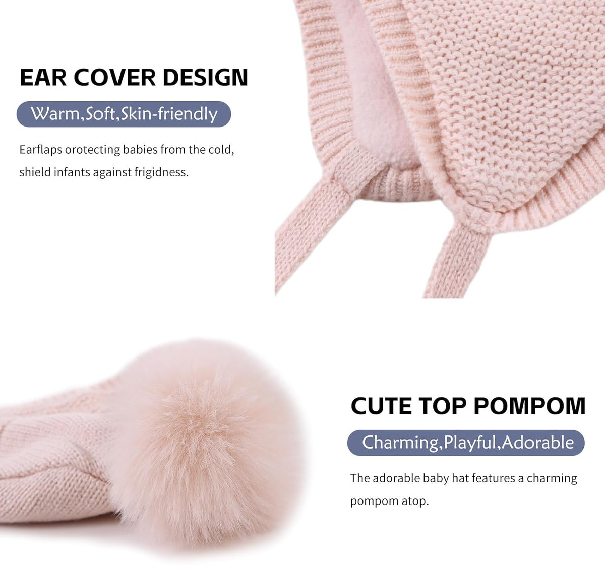 Basic Winter Baby Beanie Gloves Boys Girls Knitted Hat Pompom Kids Earflap Hats Warm Infant Toddler