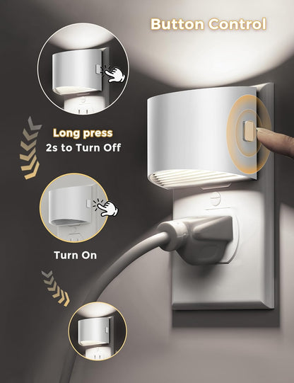 L LOHAS LED Night Lights Plug into Wall, Dimmable Night Light with 3 Level Brightness, 5000K